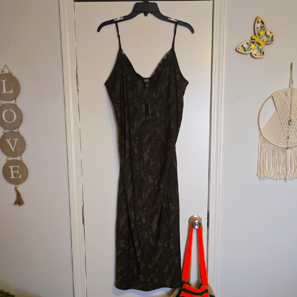 Wild Fable Black Camouflage Maxi Dress
